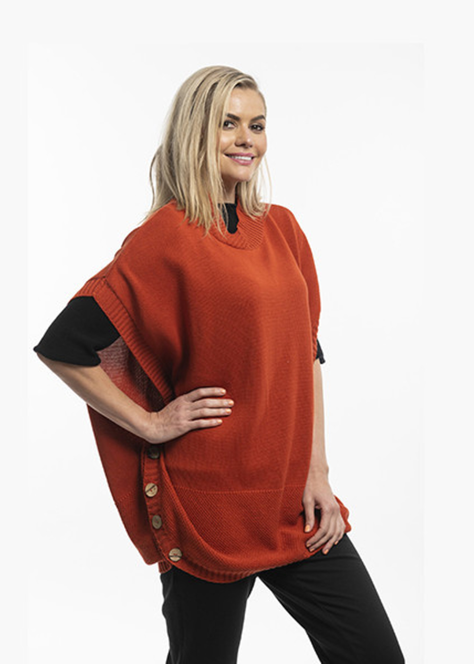 Rust Poncho Sweater