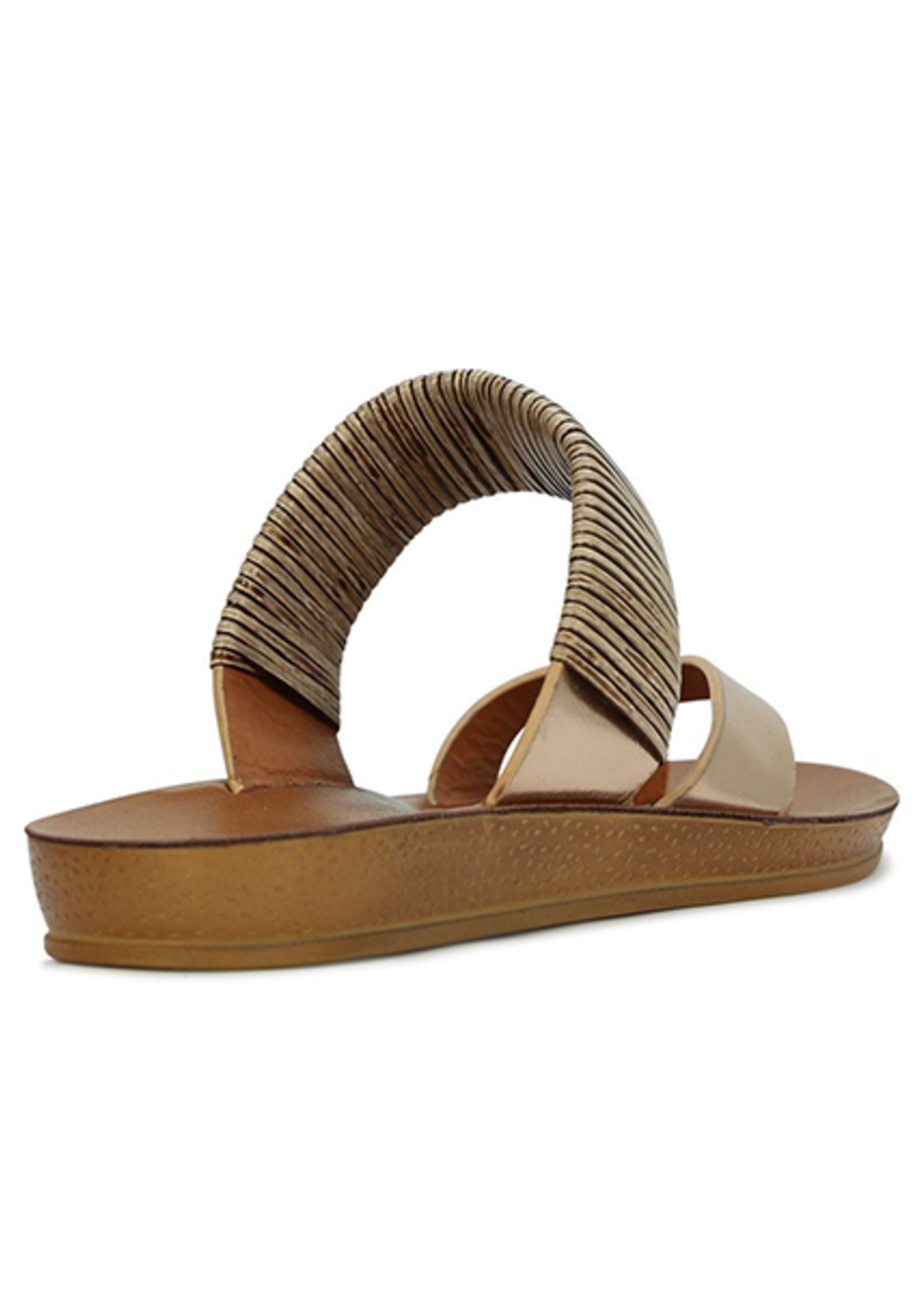 Los Cabos Brit Rose Gold Flat Sandals 