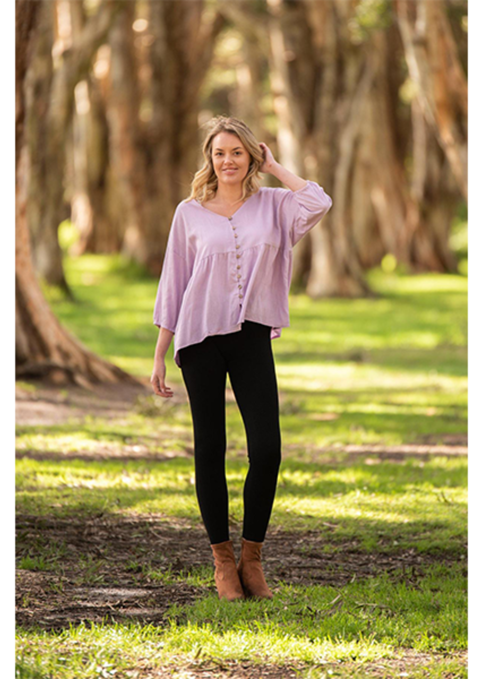 Boho Australia Cheryl Oversized Top in Lilac