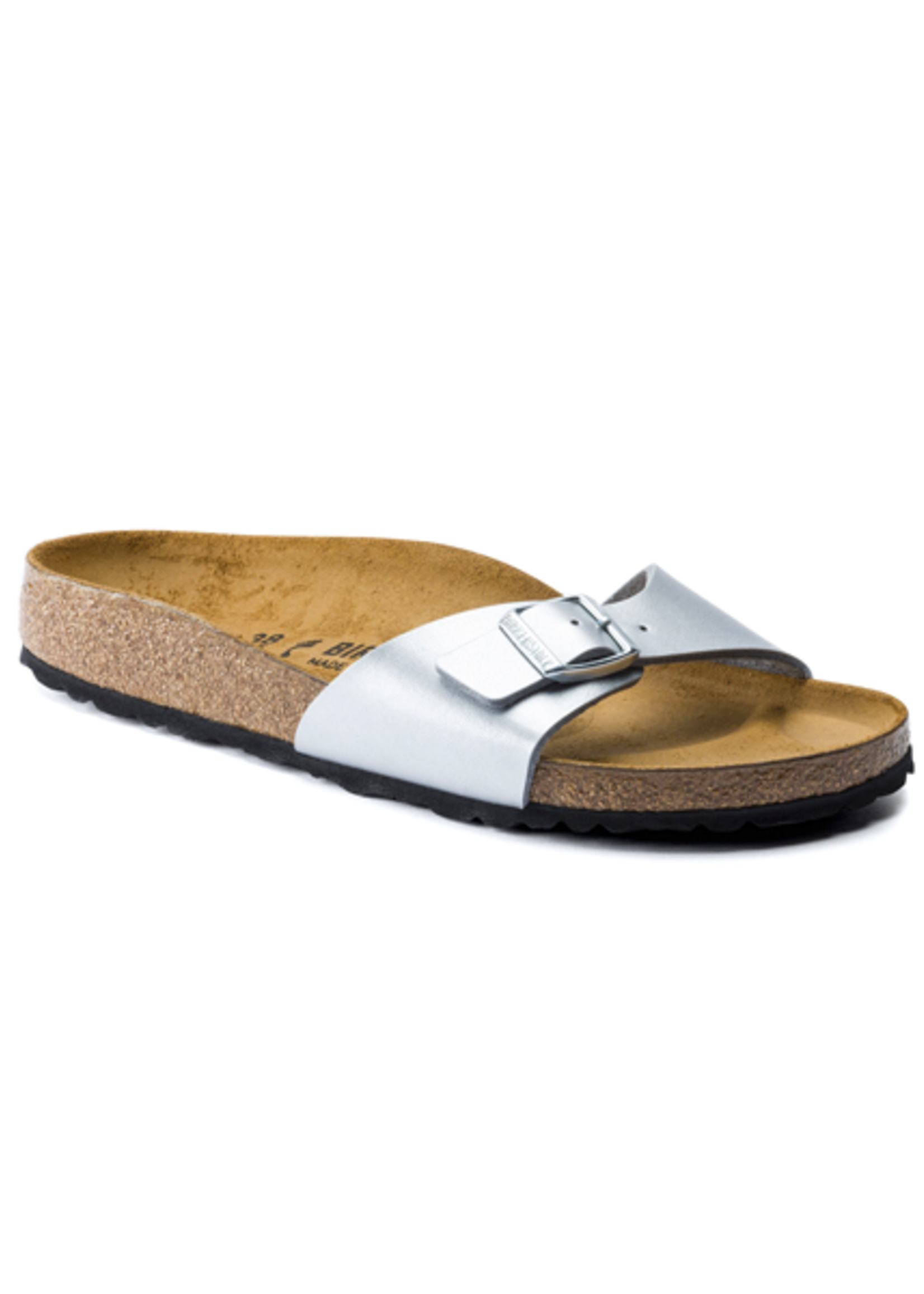 Birkenstock Madrid - Birko-Flor in Silver (Classic Footbed - Suede Lined)