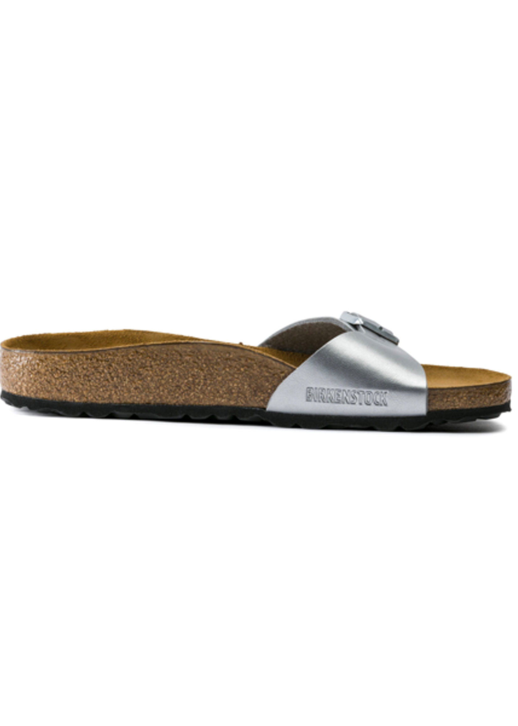 Birkenstock Madrid - Birko-Flor in Silver (Classic Footbed - Suede Lined)