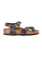 Birkenstock Taormina Kids - Birko-Flor Nubuck in Oriental Mosaic Black Multi (Classic Footbed - Suede Lined)