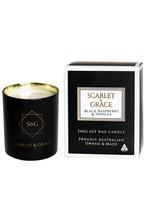 Scarlet & Grace 340g Soy Wax Candle - Black Raspberry & Vanilla