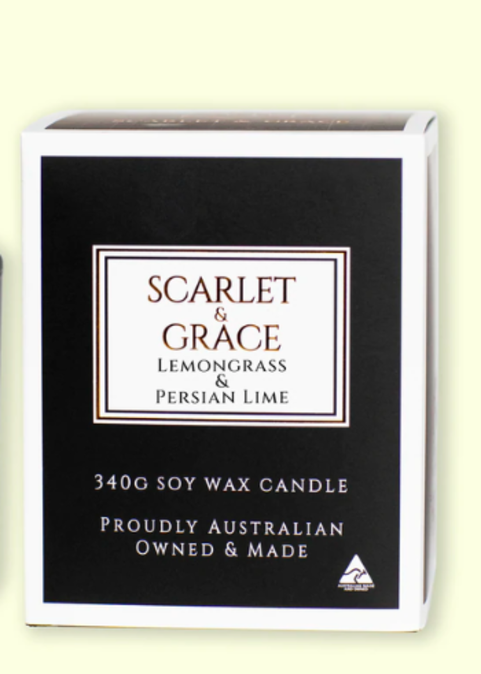 Scarlet & Grace 340g Soy Wax Candle - Lemongrass & Persian Lime Candle