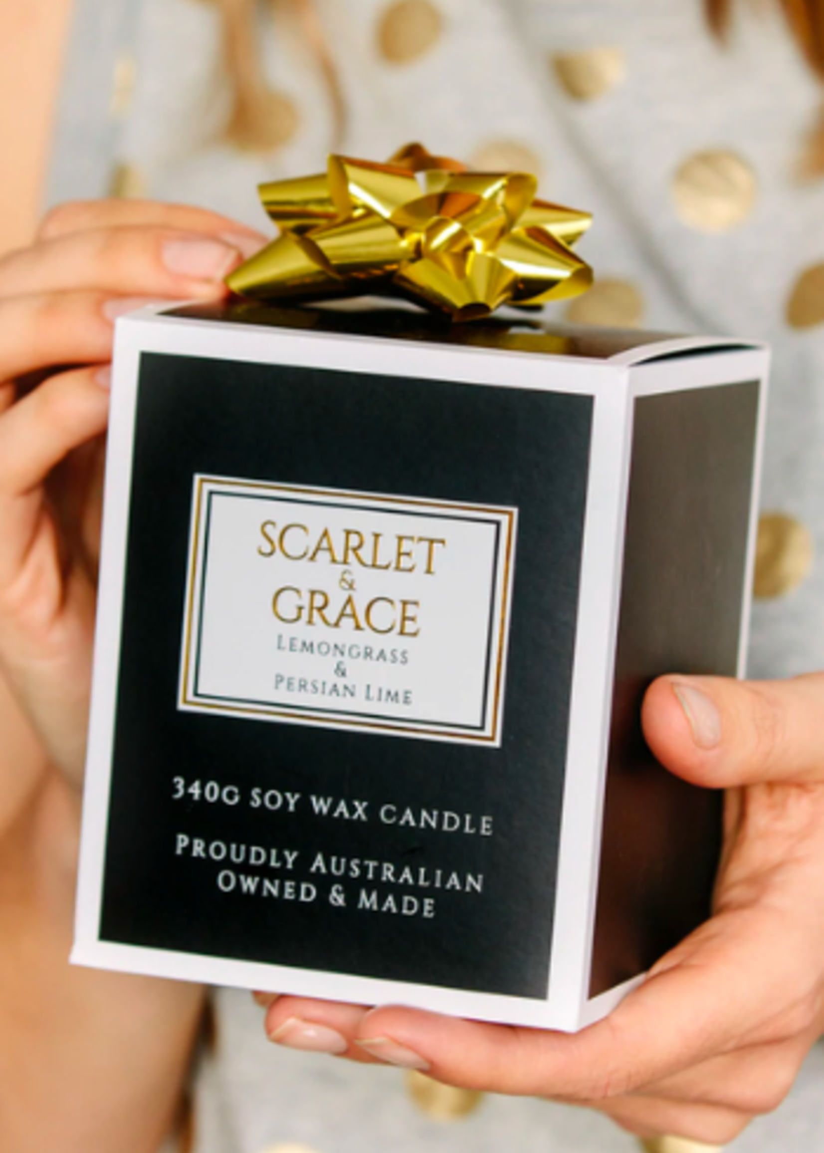 Scarlet & Grace 340g Soy Wax Candle - Vanilla Caramel