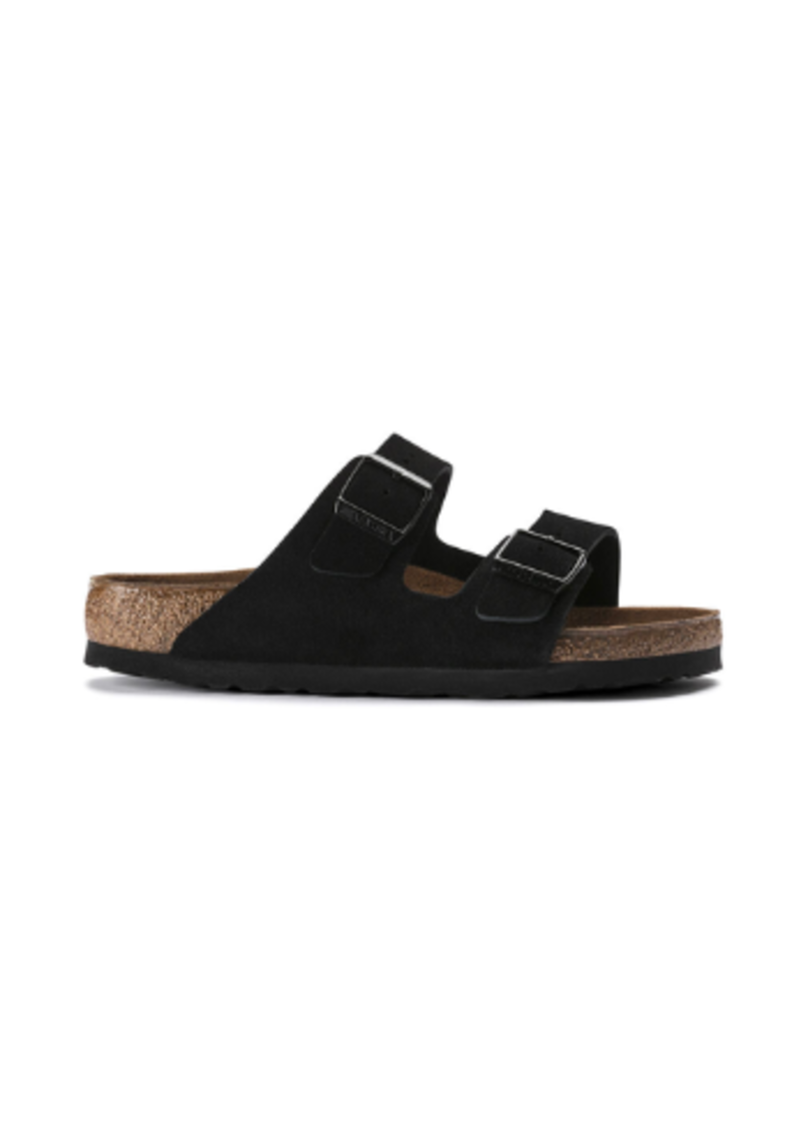 Birkenstock Arizona Soft Footbed Suede Leather Sandals - Black - Fe's ...