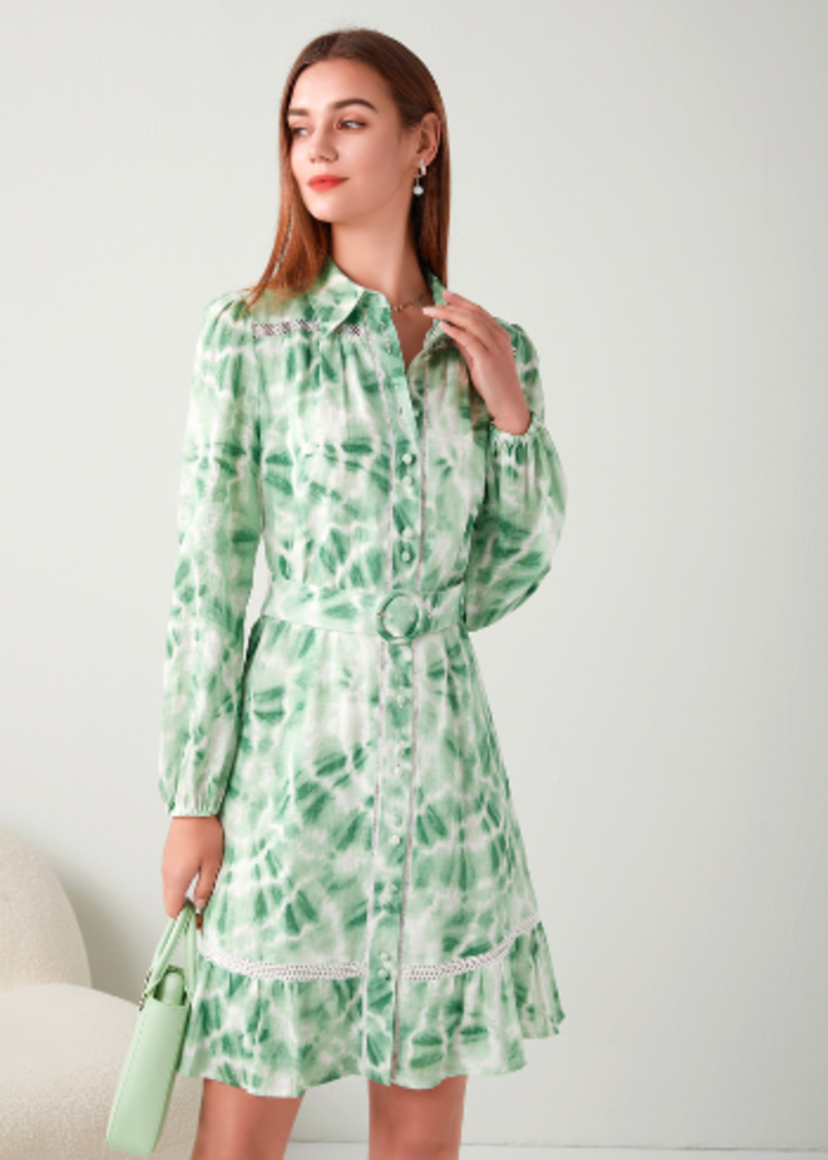 GDS (Global Designer Solutions) Lorena Belted Linen Short Dress
