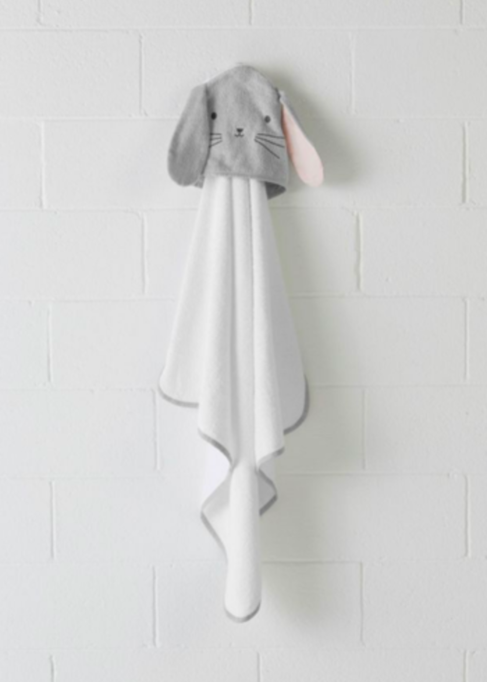 Linen House Kids Hooded Towel - Hippity Hop Grey