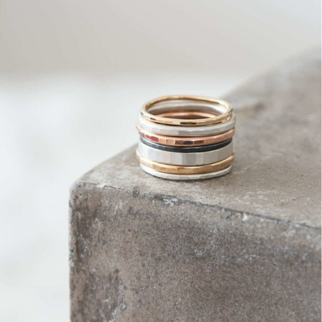 Colleen Mauer Designs 4-Color Mixed Metal Stacking Rings