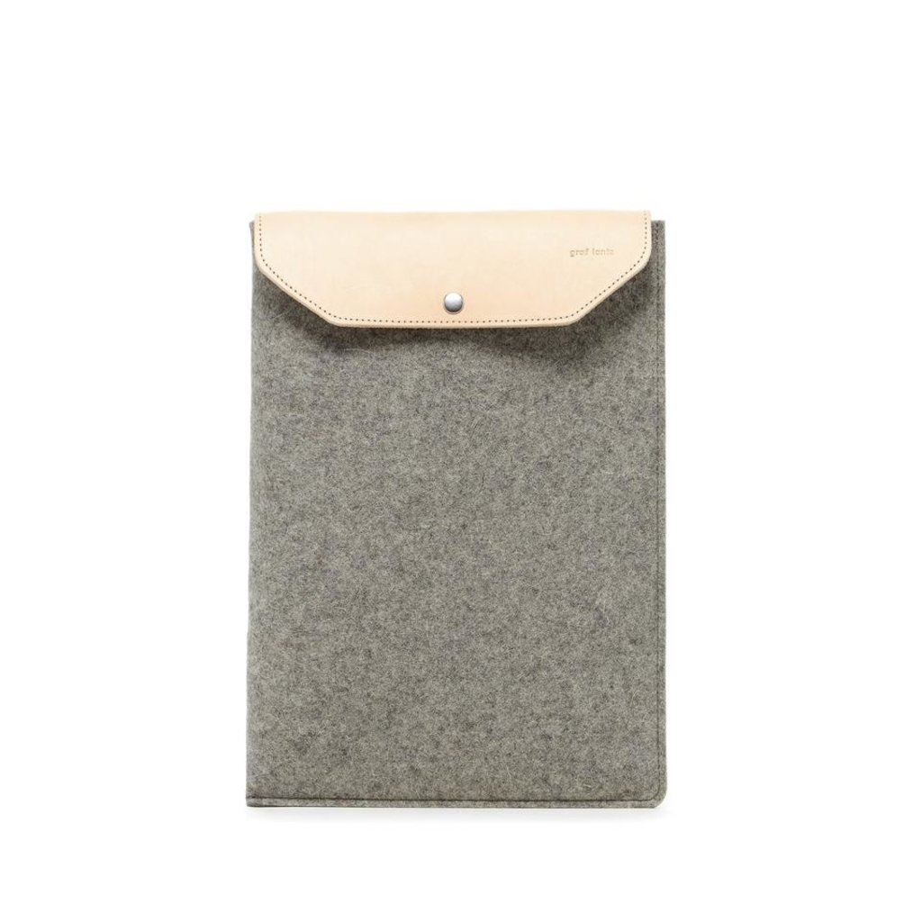 Merino Felt Wool Laptop Case With Leather Flap