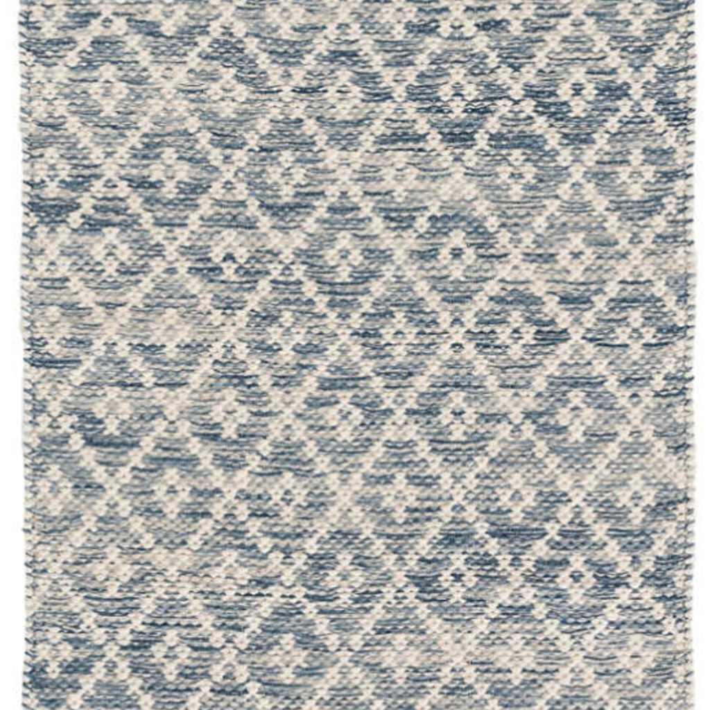 Dash & Albert Melange Diamond Blue Woven Cotton Rug