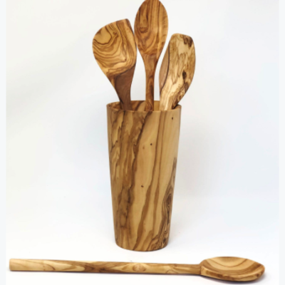 Olive Wood Spoons Round – Set of 2