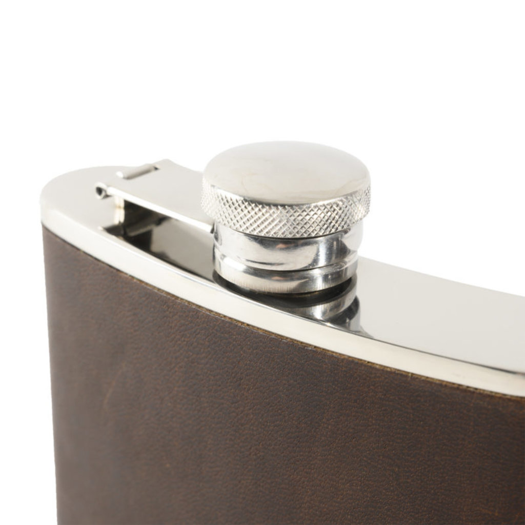 Moore & Giles Leather Wrapped Flask SLATE