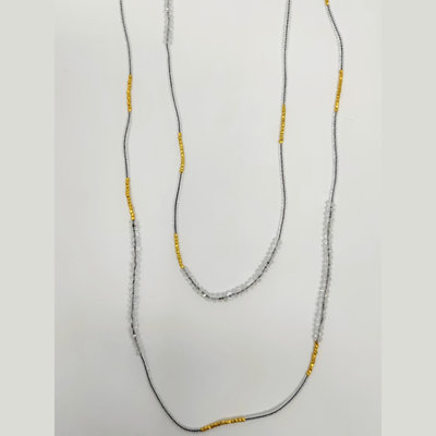 White Topaz + Gold Vermeil Double Necklace