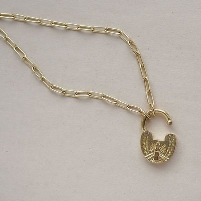 ST Necklace Gembok Pendant 18" Brass