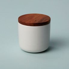 Stoneware Container with Acacia Lid