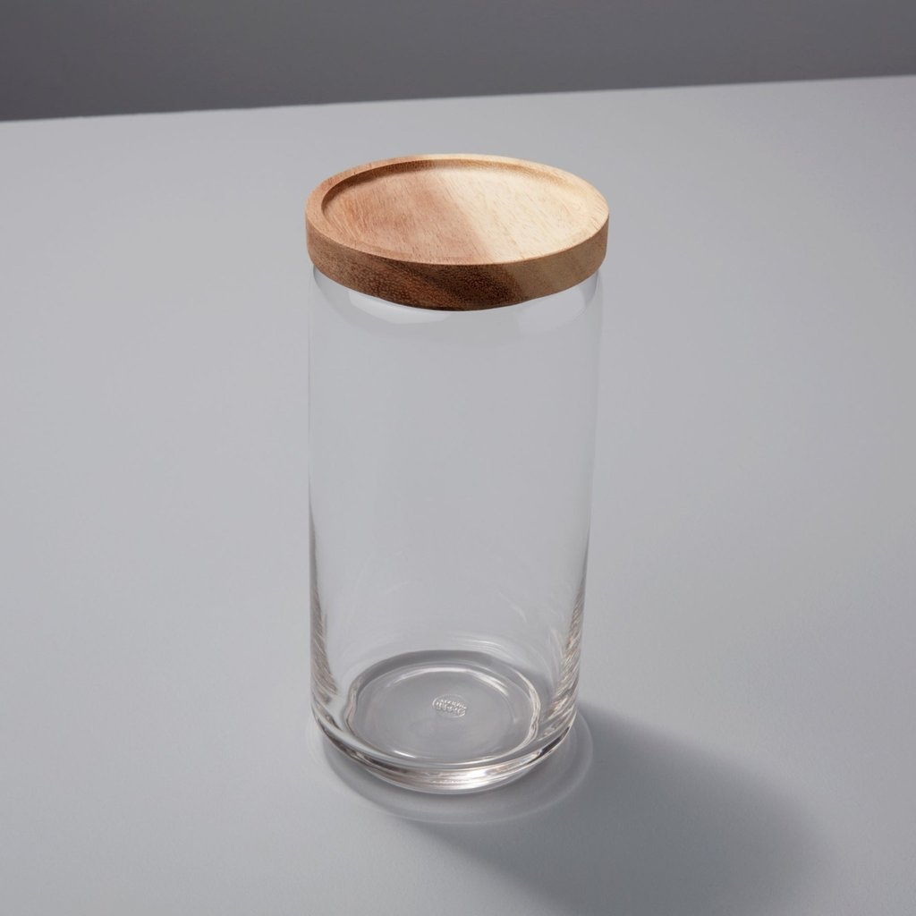 Glass Container with Acacia Lid Small