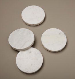 White Marble Round Coasters