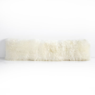 Cream Lambskin Lumbar Pillow - 12x48"