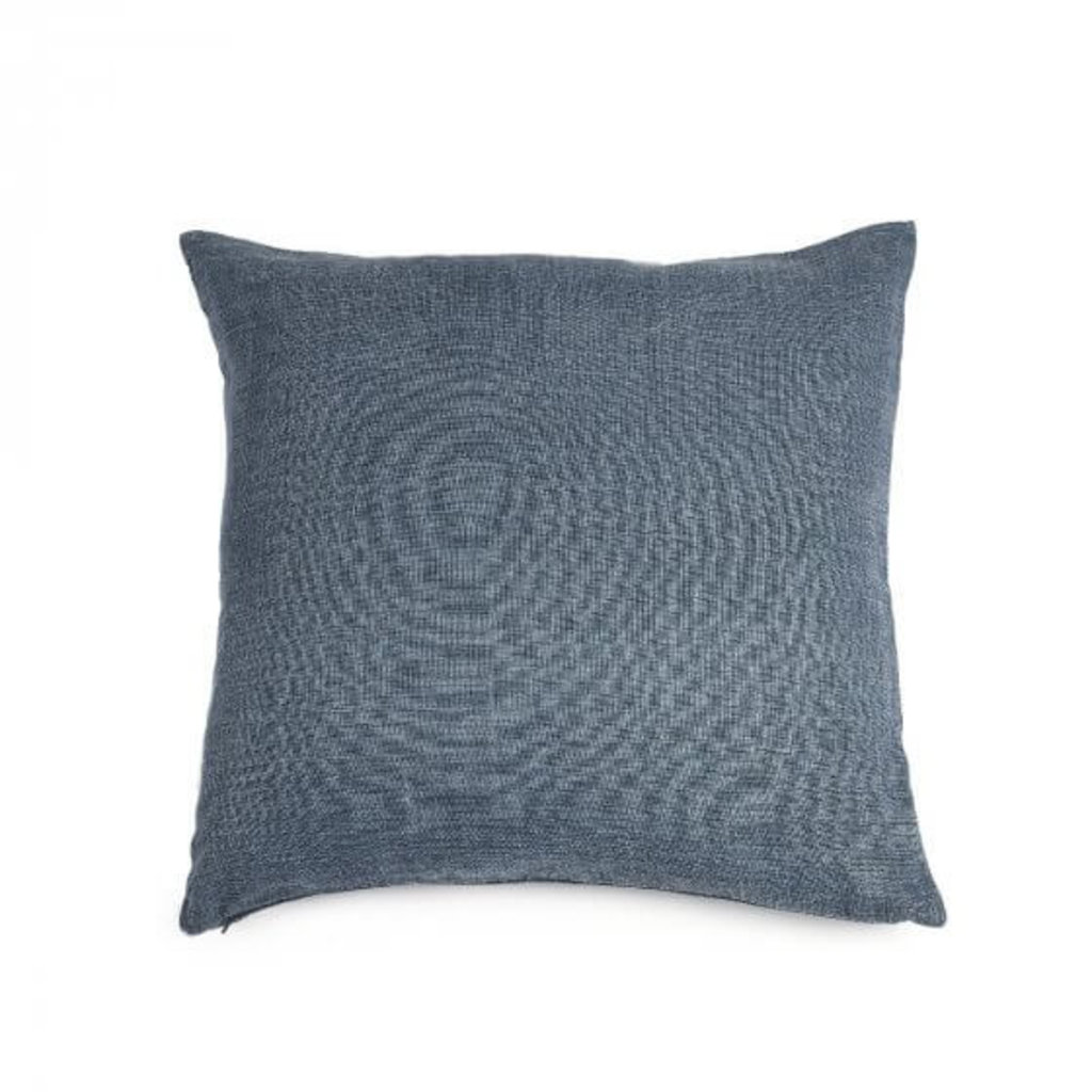 Navy Linen Pillow Cover by Libeco Linen. Includes 8-9 monogram