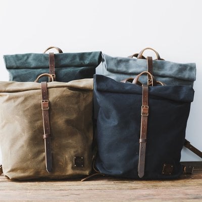 WAXED CANVAS BACKPACK — RED HOUSE