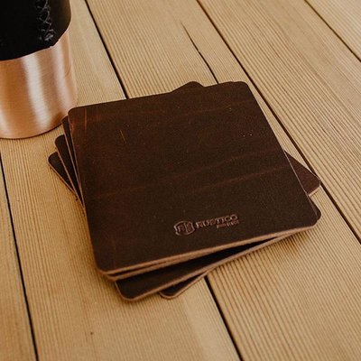 Leather Coasters s/4