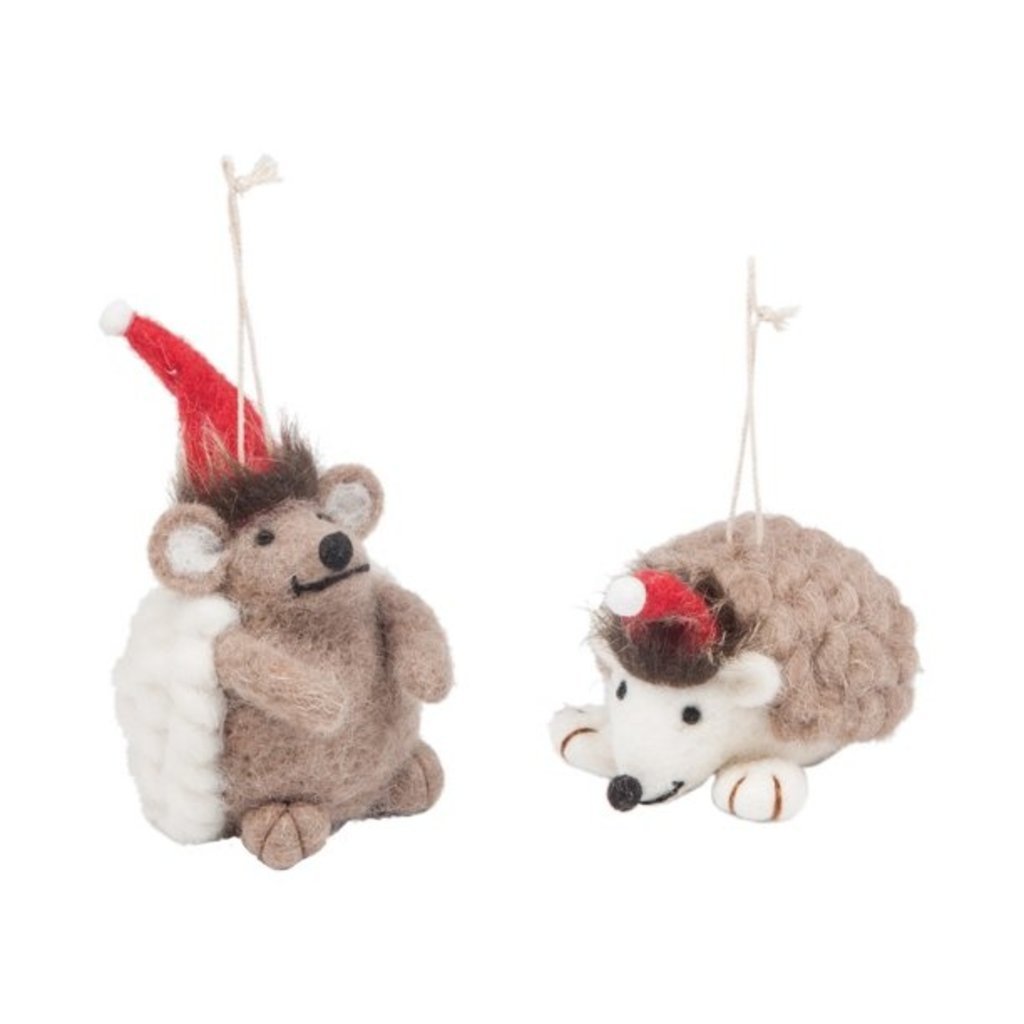 Felted Wool Hedgehog Ornament