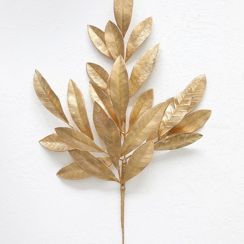 Metallic Gold Faux Bay Leaf