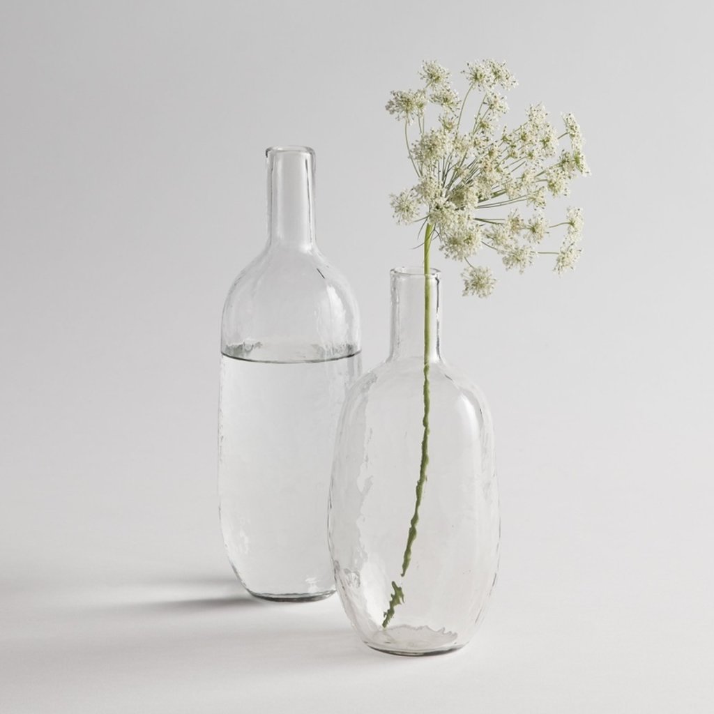 Hand Blown Pebbled Glass Bottle