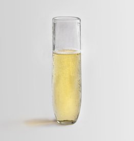 Pebbled Glass Stemless Champagne Flute
