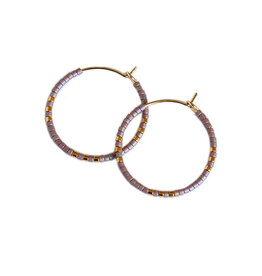 Small Beaded Hoop Earrings