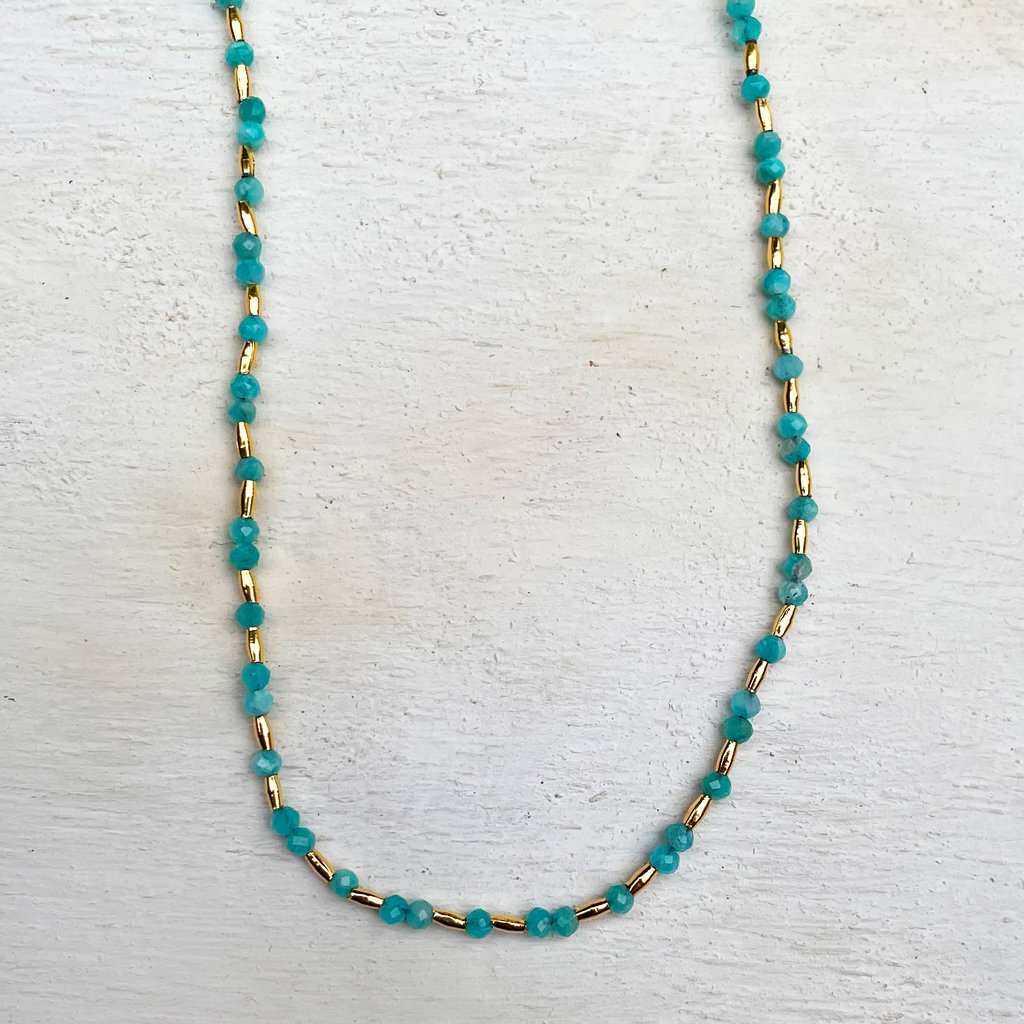 Amazonite necklace with Gold Vermeil