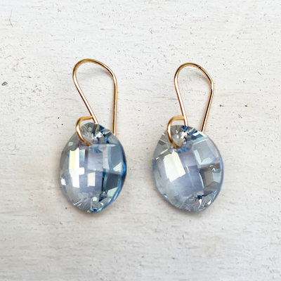 Pale Blue Crystal Earrings