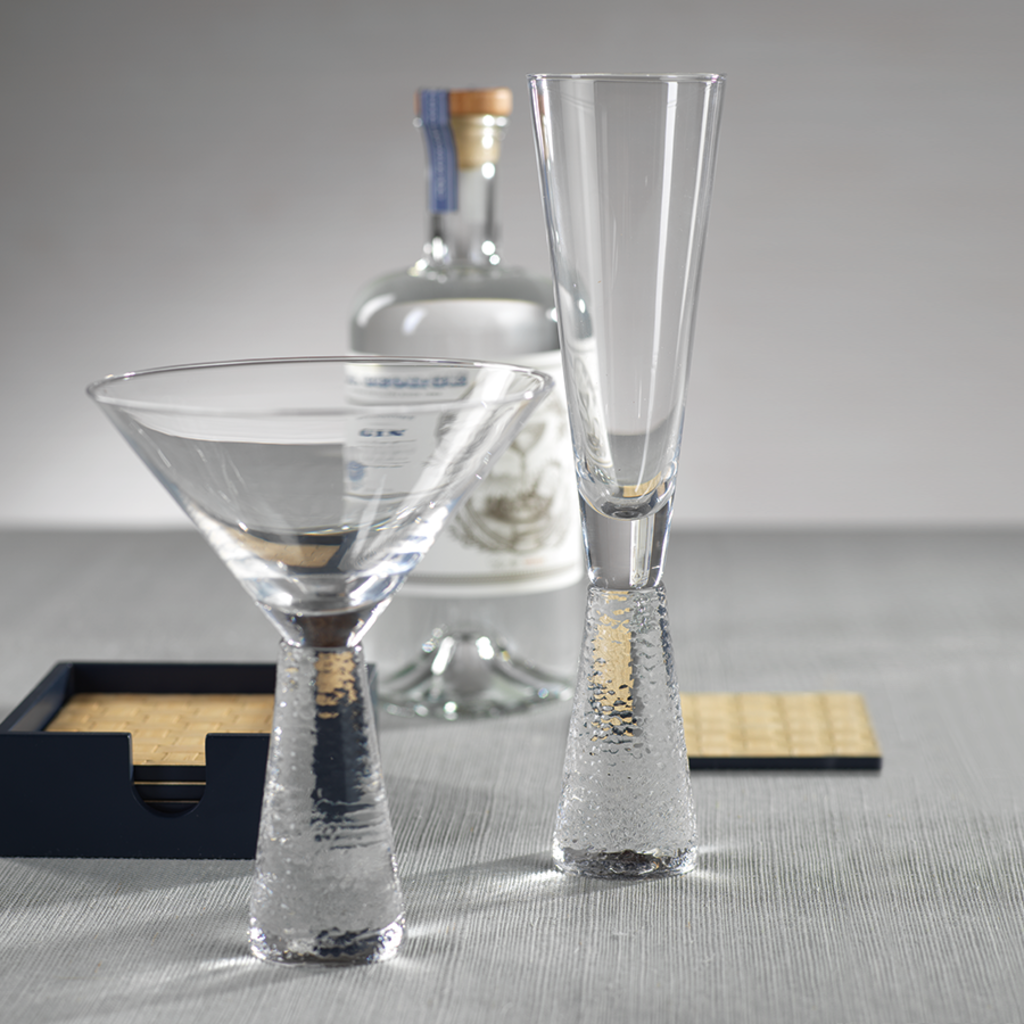 Hammered Stem Martini Glass - SLATE