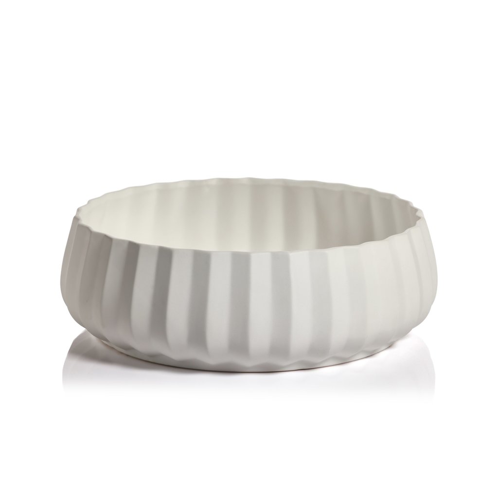 Slate Fluted Ceramic Serving Bowl