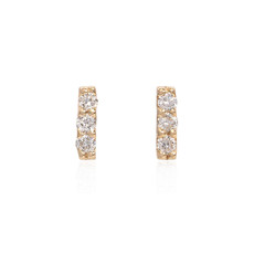 Vale Jewelry Earring 3 Diamond, White diamonds and 14K