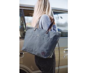 Red House Waxed Canvas Large Zip Tote - SLATE