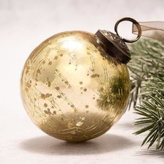 3" Crackle Glass Round Ornament