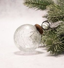 2" Crackle Glass Round Ornament