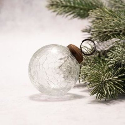 2" Crackle Glass Round Ornament