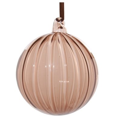Ribbed Glass Ball Ornament