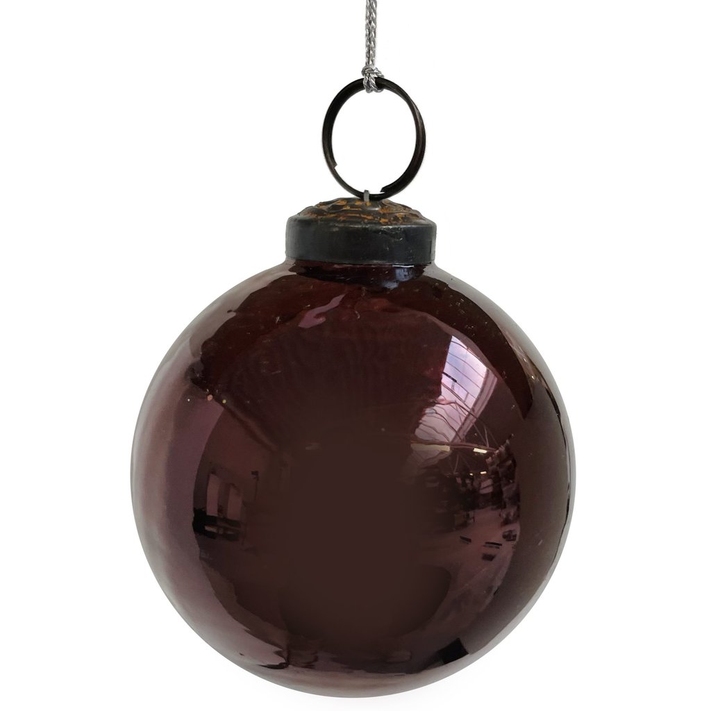 Shiny Burgundy Glass Ornament