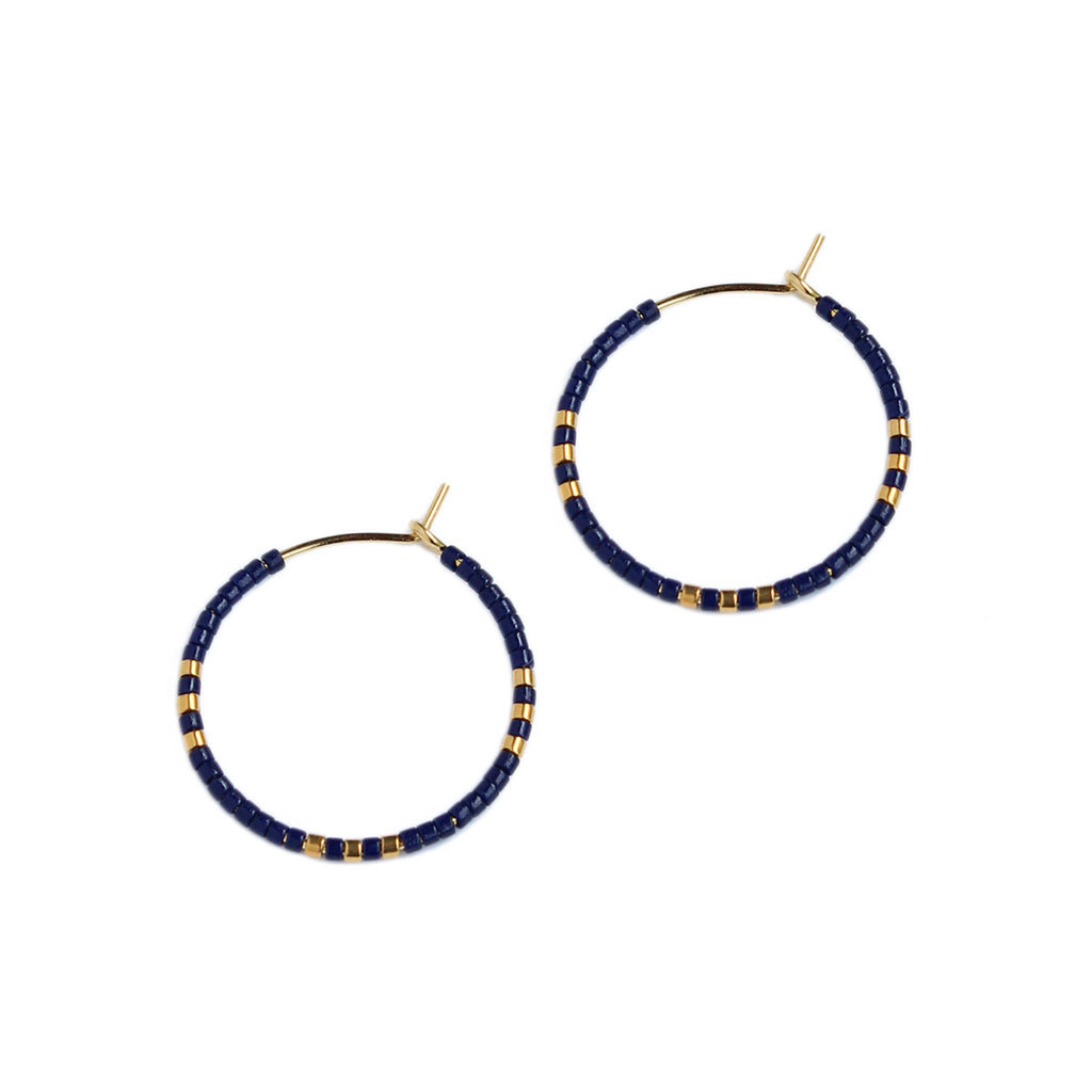 Small Beaded Hoop Earrings