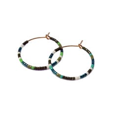 Multicolor Beaded Hoop Earrings