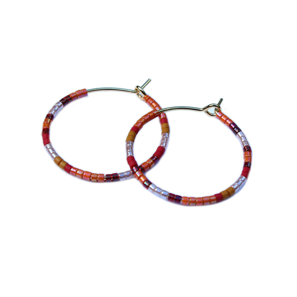 Shop Multicolored Beaded Hoop Earrings for Women from latest collection at  Forever 21 | 510437