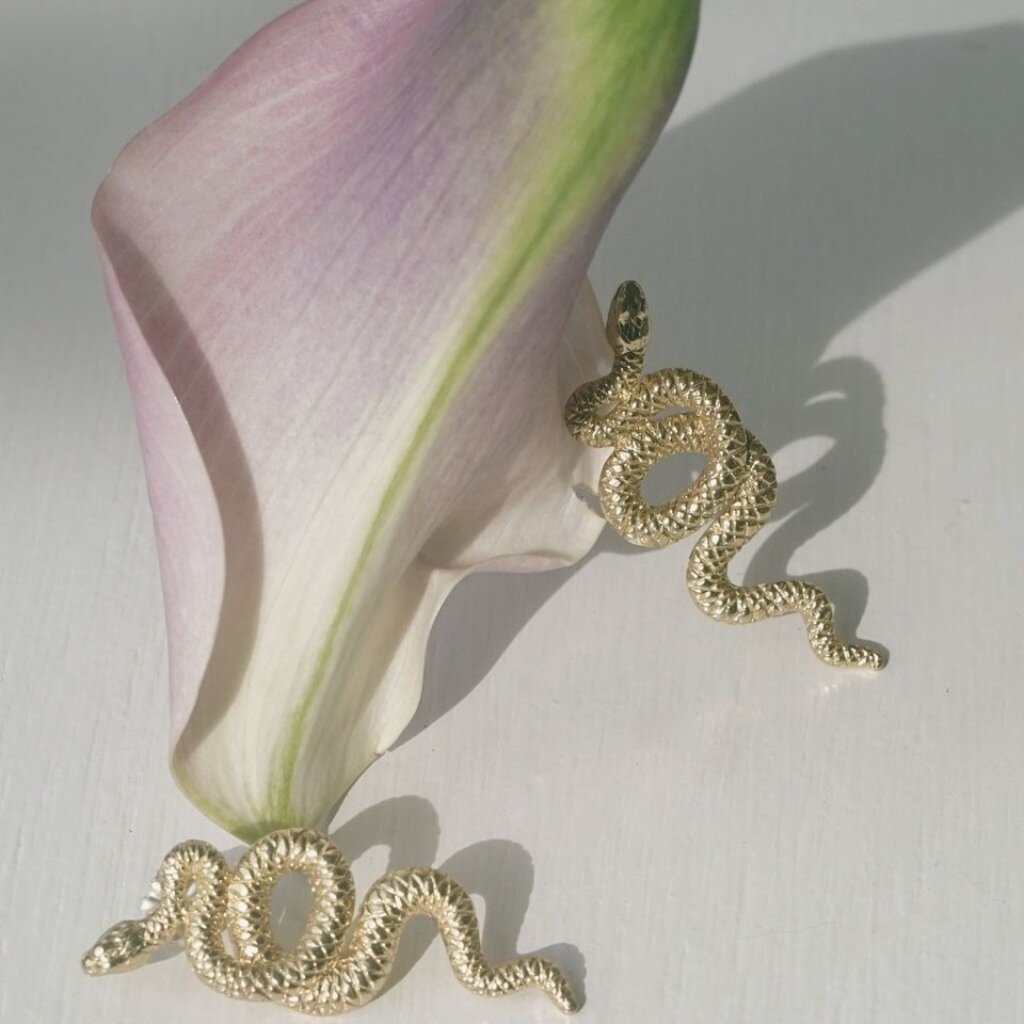 Brass Serpent Earrings