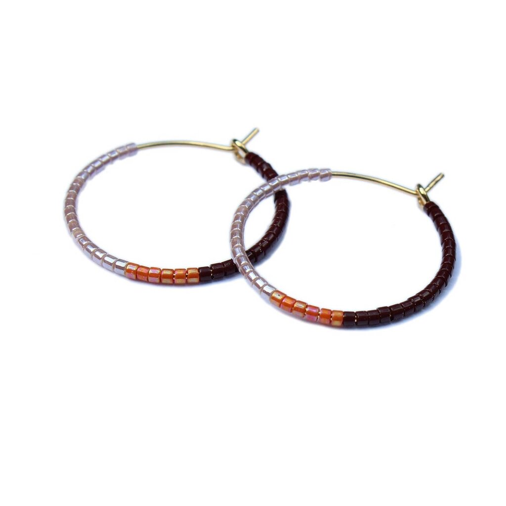 Ombre Beaded Hoops