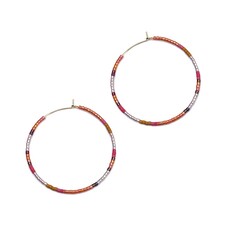 Multicolor Beaded Hoop Earrings