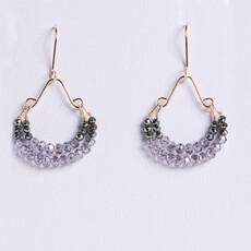 Green Quartz + Hematite Double Hoop Earrings Double Hoop Earrings