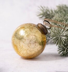 2" Crackle Glass Round Ornament